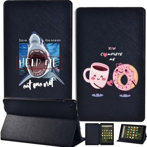 For Amazon HD 10 (5th 7th 9th)/Fire 7 (5th 7th 9th)/HD 8 (6th 7th 8th) Tablet Case Anti-Drop Leather Cover Case + Free Stylus