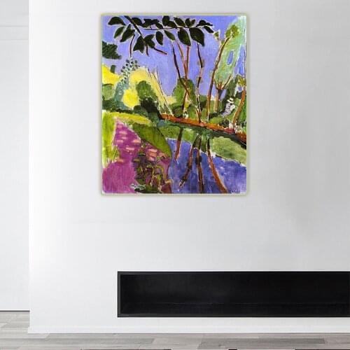Citon Henri Matisse《The Riverbank》Canvas Art Oil Painting Artwork Poster Picture Wall Decor Home Living Room Decoration