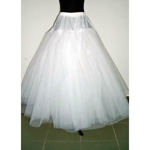French Style White 3-Layers Tulle Hoopless Wedding Dress Underskirt Petticoat
