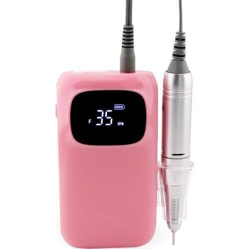 Nail Drill Machine Drill Bit Set Cordless Nail Drill Portable Recahrgeable 25w with Removable Battery Belt Electric Polisher