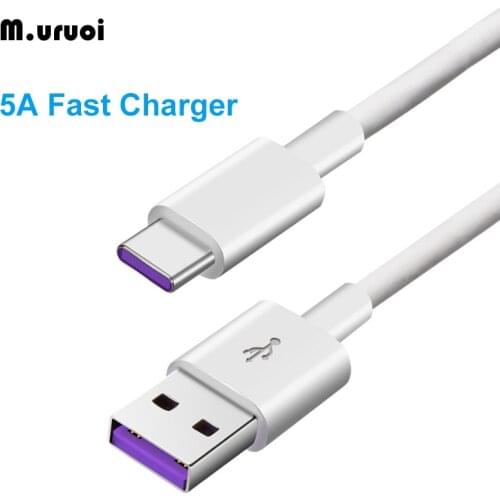 M.uruoi USB Type C Cable 5A Fast Charger Data Cable Wire USB C Charging For Xiaomi Type-C Phone Charging For Type-C Devices