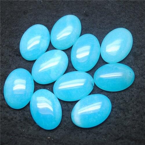 5PCS New Blue Jade Stone Cabochons 18X25MM NO HOLE Material From Russia Siberia Mountain Factory Wholesale Price Free Shipping