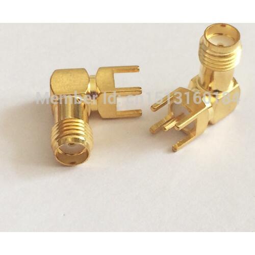 1pc SMA Female Jack RF Coax Modem Convertor Connector PCB Cable Right Angle Goldplated NEW wholesale