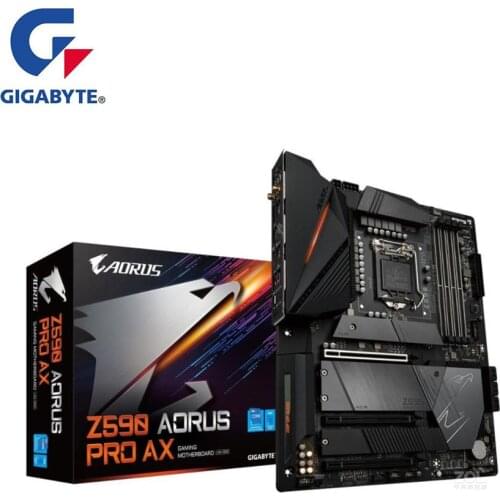 NEW For Gigabyte GA Z590 AORUS PRO AX Motherboard LGA 1200 Z590 Desktop Mainboard Support i3 i5 i7 10400F 10400 10100F 10700K