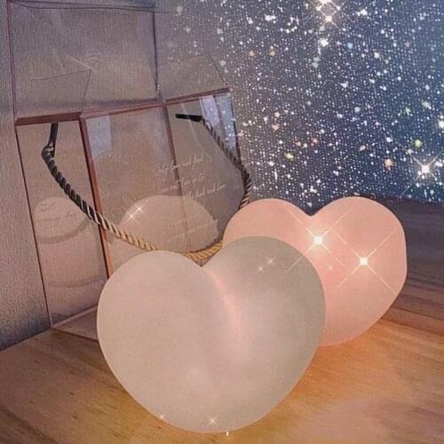 Lovely Heart Lamp Night Light for Children Kids Baby Girls Gift Bedside Bedroom LED Light Decoration Fairy Lights Pink Decor