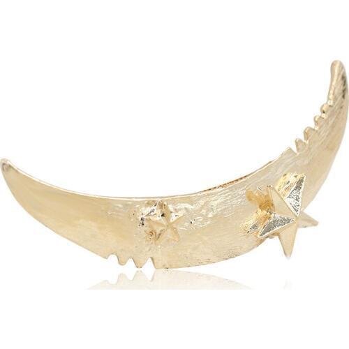 Fashion Golden Stars Moon Big Metallic Hair Pins and Clips Barrettes Women Hair Jewelry