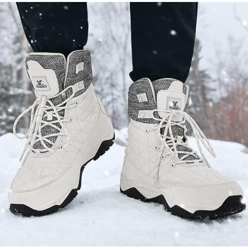 Mens Boots 2021 NEW Recommend Plush Thickening Waterproof Non-slip Male Cotton-padded Shoes Big Size 44-45 Boy Winter Snow Boots
