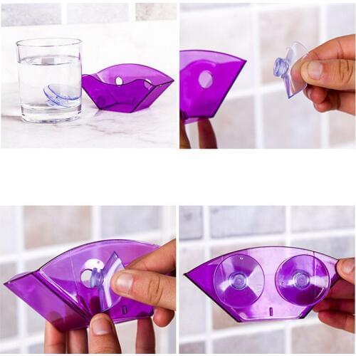 Useful Double Suction Cup Sink Shelf Soap Sponge Drain Rack Kitchen Sucker Storage Tool Storage rack Kitchen use