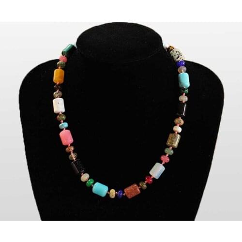 New Arrival Natural Semi-Precious Stones Multi-color Cylinder Crystal Ladies Necklaces Exquisite Small Gifts