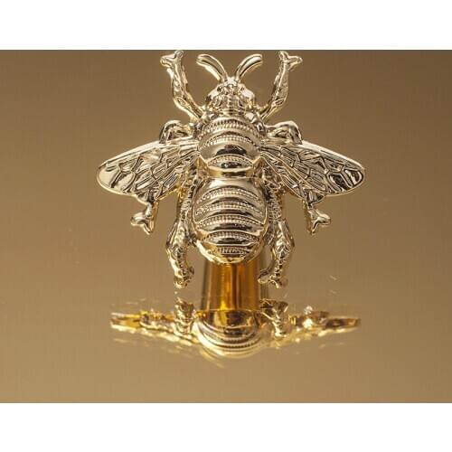 Original American All Copper Wardrobe Shoe Cabinet Drawer Cabinet Door European Little Bee PVD Handle Pure Copper Small Handle