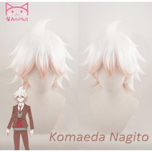 【AniHut】Komaeda Nagito Wig Danganronpa Cosplay Wig Anime Cosplay Hair Synthetic Heat Resistant Hair Komaeda Nagito Cosplay