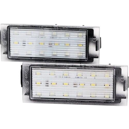 2Pcs/Set License Plate Light For Renault Clio Twingo Megane Laguna Master LED Light For Car License Number Plate Light Lamp
