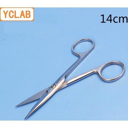 YCLAB 14cm Straight Scissors Stainless Steel Operation Dissecting Removal Stitch