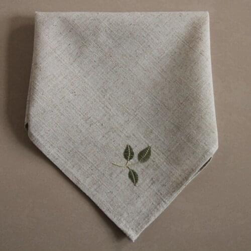 10 pcs Napkin Cloth Linen Tablecloth Embroidery Handkerchief 27x27cm/41x41cm Restaurant Home Use