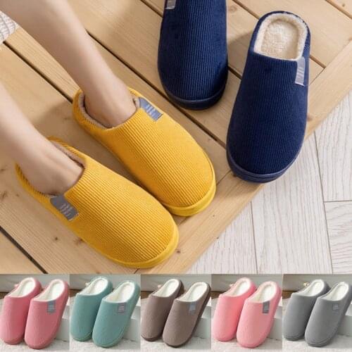 Winter Home Slippers Unisex Cartoon Cat Shoes Non-slip Soft Winter Warm House Slippers Indoor Bedroom Couples Floor Shoes
