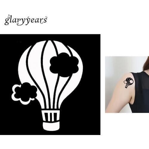 1 Sheet Henna Tattoo Stencil Small Glitter Waterproof Fire Balloon Design Body Paint Art Henna Paste Drawing Tattoo Stencil G118