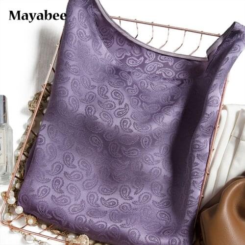 Age Reduction Silk Jacquard Satin Purple Shirt Womens Short-Sleeved Shoulder Sleeves Dark Placket 2021 Spring Mulberry Silk Top