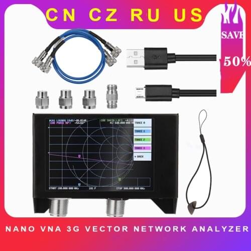 Nano VNA 3G Vector Network Analyzer SAA-2N V2 Antenna Analyzer Shortwave HF VHF UHF with Iron Housing 4.0 Inch Screen