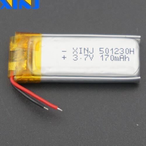 XINJ 3.7V 170 mAh Li Lithium Polymer Battery Li po cell 501230 For DVC smart watches mp4 headphones bluetooth earphone speaker