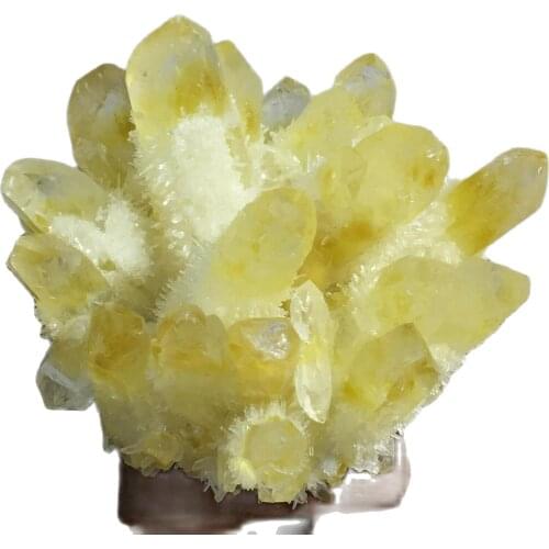 Yellow Phantom quartz crystal cluster mineral specimen healing