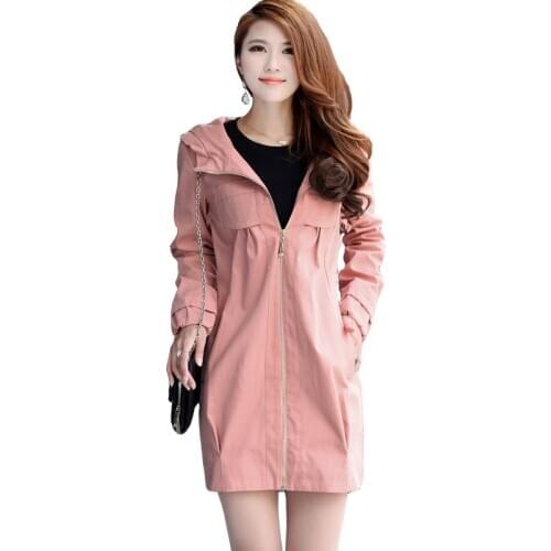 Plus Size Womens Windbreaker Autumn Womens Coat Overweight Windbreakers Woman Clothes Fashion Jacket Tops Coats Free Shipping