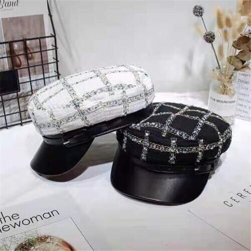 Women Hat Fashion Accessories Baker Boy Hat Classic Winter StreetWear Newsboy Hat Vintage Cotton Winter Plaid Hat Baker Boy Hat