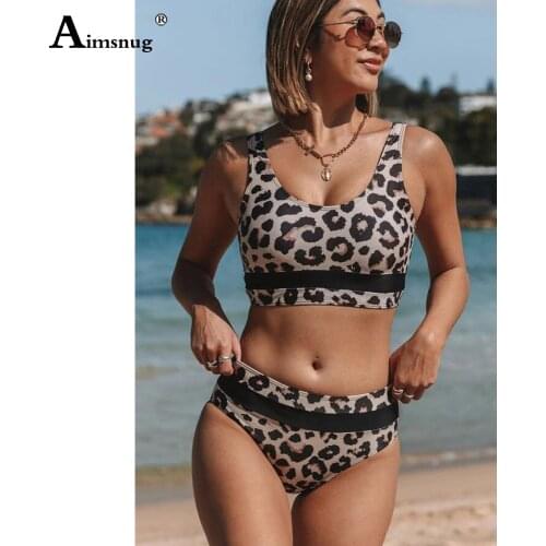Women Bikini Sets Model Leopard Printing Swimsuit Sexy Push Up Two Pieces Swimwear Crop TOP 2021 European Style Bathing Suits