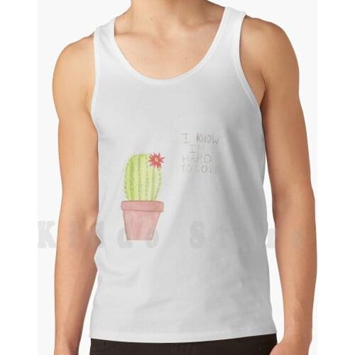Sad Cactus tank tops vest sleeveless Cactus Cacti Plant Succulent Flower Desert Sad Emo Cute Green Red Love I Know Im