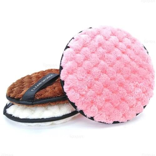 1 Pcs Wash Flutter Round Shape Sponge Cosmetic Puff Soft Flannelette Face Cleaning Sponge Puff Facial Cleanser Cosmetic Too