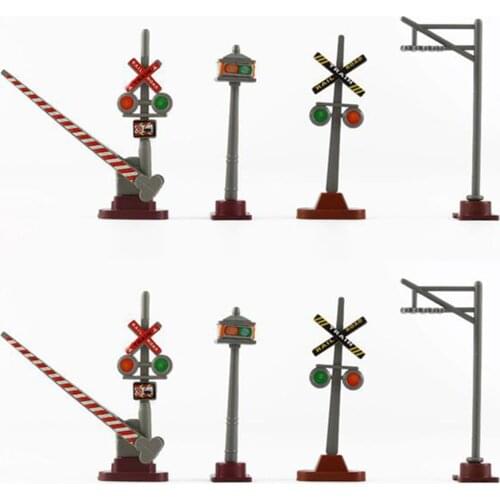 16Pcs Random type 1:87 HO Scale Railway Scene Decoration Traffic Sign Model for Sand Table Building