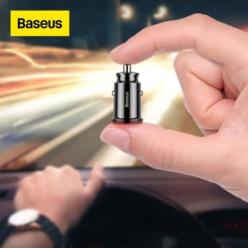 Baseus Car Charger For Mobile Phone 3.1 A Quick Charger Mini Charger Dual USB Fast Charging Adapter Portable Charger For XiaoMI