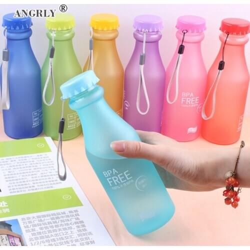 Portable Water Bottle 550ml Plastic Sports Container Leak-proof Bottles For Outdoor Riding Traveling Climbing Camping