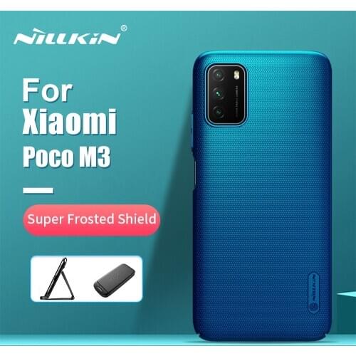 For Xiaomi Poco M3 case 6.53'' NILLKIN Frosted PC Matte hard back cover Gift Holder for POCO M3 128gb For Poco M3 Mobile Phone