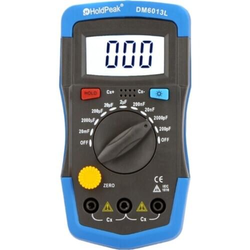 Digital Capacitance Meter 0.1pF to 20,000uF Handheld Electronic Capacitor 1999 Counts Data Hold LCD Backlight Diagnostic-tool