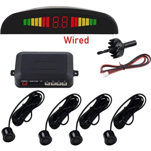 Car Auto Parktronic LED Parking Sensor with 4 Sensors Reverse Backup Car Parking Radar Monitor Detector System Display
