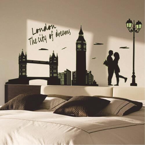 DIY luminous London City Wall Sticker Glow in dark Poster Bedroom Living Room Home Decor Decals Wallpaper