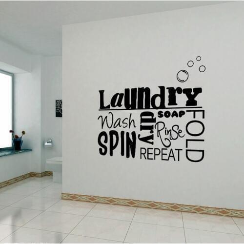 DIY Vinyl Wall Stickers Laundry Room Mural Wall Decals Removable Wallpaper Home Decor House Decoration Wall Art Poster DD0755