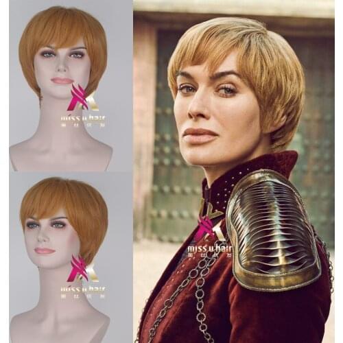 Daily Dressup Stage Show, Sitcom Performance, Ice And Fire, Halloween Cersei Lannister Khaki Short Straight Hair Cosplay Show