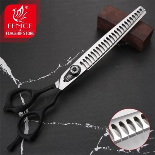 Fenice 7.0/7.5 inch Professional Dog Grooming Chunker Shears JP440C Pets Scissors Thinning Rate 75