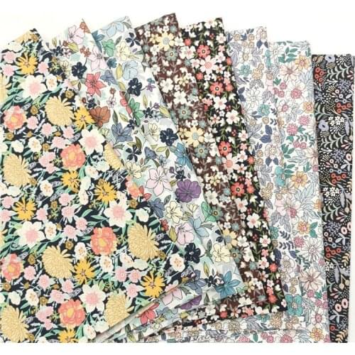 Korean Style Floral Chrysanthemum Petunia Cotton Twill Cotton Bedding Dress Moisture-Wicking Clothing Fabric
