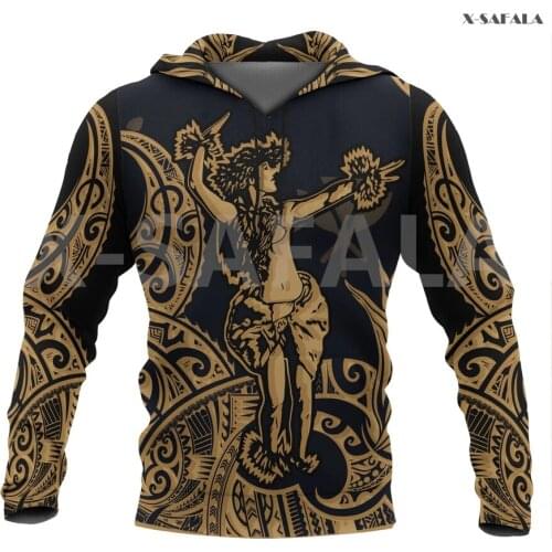 Hawaii God Animal Tattoo Viking 3D Over Printed Hoodie Man Women Unisex Harajuku A47 Outwear Zipper Pullover Sweatshirt Casual