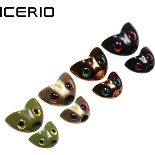 ICERIO 20PCS Fish Skull Sculpin Helmet Heavyweight Head Tube Flies Hook-up Streamers Fish Skull Fly Tying Materials