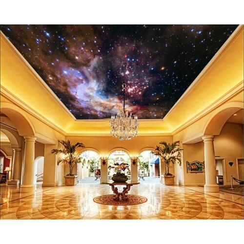 Beibehang Interior fashion personalized decorative painting wallpaper fantasy Galaxy super large sky zenith 3d wallpaper tapety
