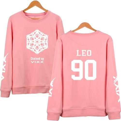 LUCKYFRIDAYF VIXX KpopSweatshirt Women Fans Support Member Name Printed Fleece Hoodies Pullover Black Hoodie Korean Clothes