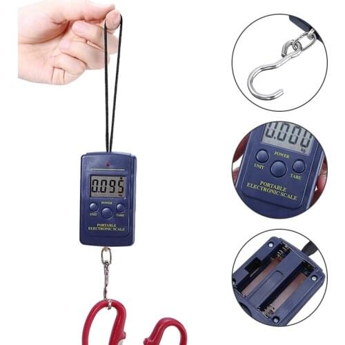 Mayitr 1pc 50kg/10g Mini Digital Scale For Fishing Luggage Travel Weighting Steelyard Portable Electronic Hanging Hook Scale