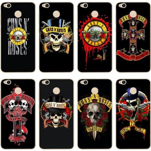 Fashion Guns n roses Cover Soft Silicone TPU Phone Case For redmi4A 4X 5 5a 5Plus note4 4X 5 for xiaomi4 5 5X 6X 8 note3 miX2S