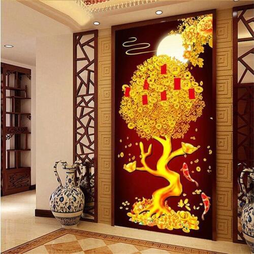 Golden Panno,Needlework,Embroidery,DIY plant Painting,Cross stitch,kits,9ct 11ct golden tree Cross-stitch,Sets For Embroidery