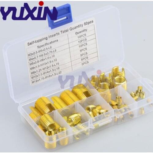 50/60Pcs M3-M12 Self-Tapping Threaded Insert Set/Threaded Insert Thread Repair Kit Tools thread restoration narzedzia warsztatow