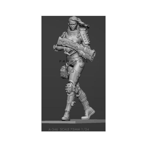 1/24 75mm Resin model kits figure DIY self-assembled A-346