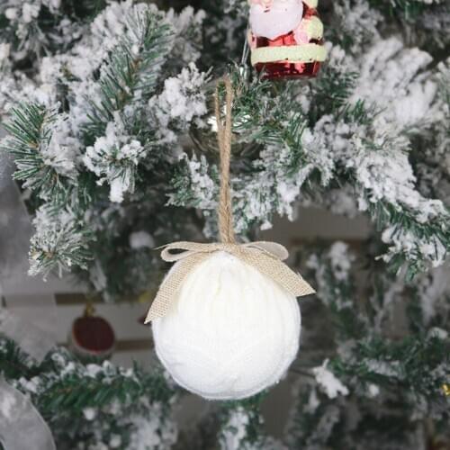 New 2021 Christmas Tree Balls Knitted Ball Pendant Christmas Tree Decorations For Home Party Xmas Tree Balls Navidad Ornaments